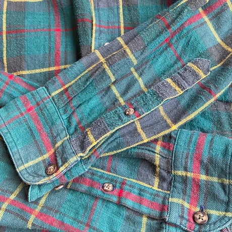 【PENDLETON】Sサイズ  コットンネルシャツ　グリーンチェック　ボタンダウン