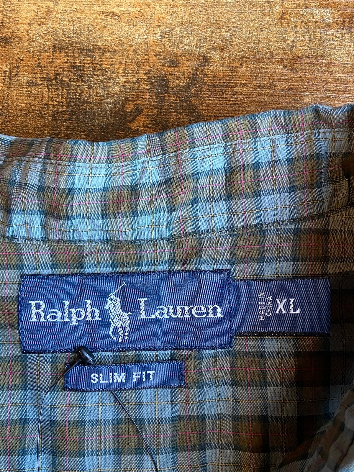 Ralph Lauren】 チェック柄 長袖ボタンダウンシャツ XL スリムフィット 