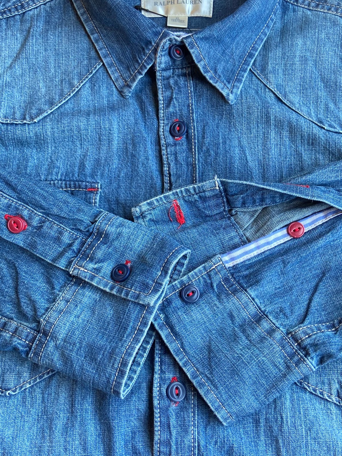 希少XL【DENIM & SUPPLY】 ラルフローレン バックロゴ刺繍 デニム