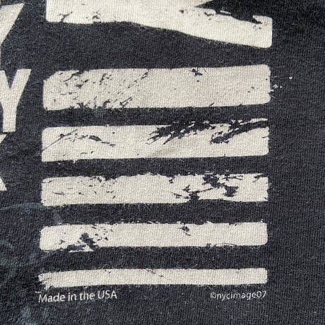 USA製 NEW YORK CITY タイポグラフィ ギタープリントTシャツ ブラック