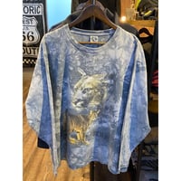 【希少】90s Back To Earth マウンテンライオン むら染め ロンT XL ロシア製生地