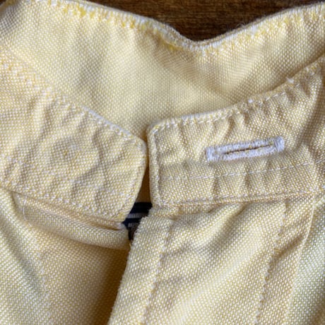 90s 【Polo by Ralph Lauren】 バンドカラー オックスフォードシャツ イエロー 40-82（L相当）ポニー刺繍
