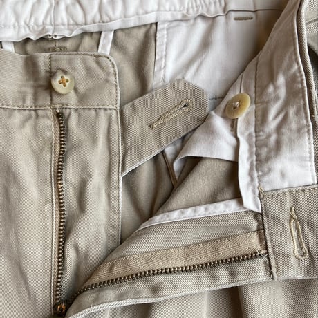 90s 【Polo by Ralph Lauren】 ANDREW PANT 2タック チノトラウザーズ ベージュ 34/30 マカオ製