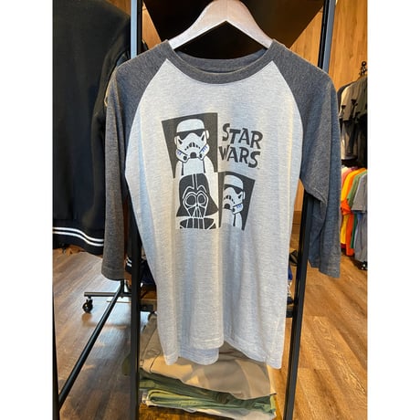 【STAR WARS】ラグラン七分袖Tシャツ M | ダース・ベイダー & ストームトルーパー | 美濃屋製