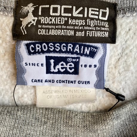 【希少】ROCKIED × Lee 別注 CROSSGRAIN スウェット Mサイズ グレー グラフィックプリント 裏起毛 コラボ