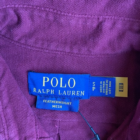 【POLO RALPH LAUREN】 メッシュ素材 ボタンダウンシャツ ワインレッド S