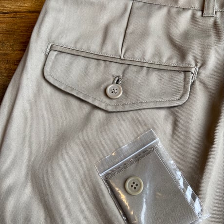【pierre cardin】 2タック ワイドチノトラウザー ベージュ W33