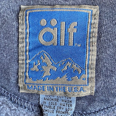 【alf / Made in USA】希少！チロリアンテープ スウェット L / 襟付き ドローコード