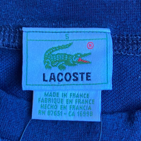 希少【LACOSTE】 フランス製 半袖 Tシャツ ネイビー 5（L相当）フレンチラコステ