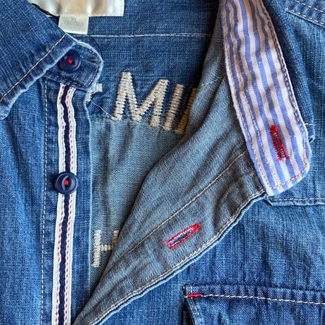 希少XL【DENIM & SUPPLY】 ラルフローレン バックロゴ刺繍 デニム ウエスタンシャツ アメカジ