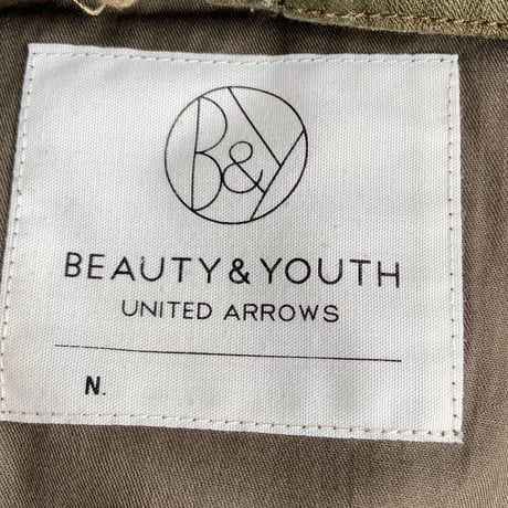 【BEAUTY&YOUTH  UNITED ARROWS】ヘリンボーン カーゴパンツ コットン100% M オリーブ