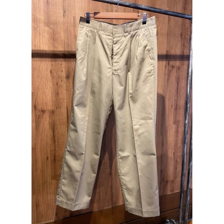 【pierre cardin】 2タック ワイドチノトラウザー ベージュ W33