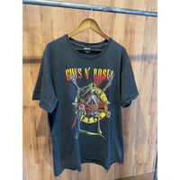 【GUNS N' ROSES】 バンドTシャツ スカル ギター ブラック XL