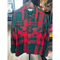 【Woolrich】ウールシャツ 白タグ 70s〜80s チェック柄 レッド×グリーン ヘビーネルシャツ メンズ M