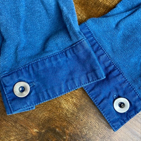 【Nasngwam】 ヘンリーネック 長袖 カットソー インディゴブルー系  product DAKOTA