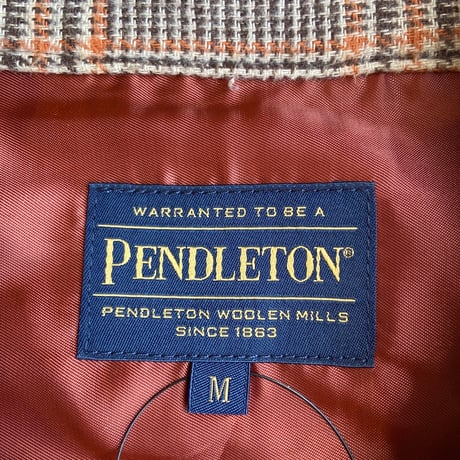 【PENDLETON】 グレンチェック コットン シャツジャケット M ブラウン系