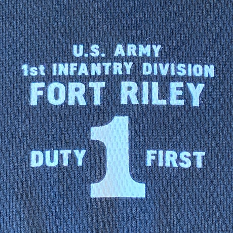 【AVIREX】U.S. ARMY FORT RILEY プリント ワッフル ロングTシャツ M/ミリタリー