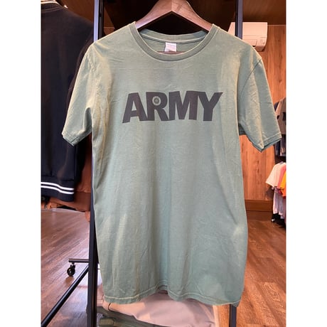 GILDAN Softstyle ARＭY ロゴ プリントTシャツ M オリーブグリーン 米軍 アメカジ ミリタリー