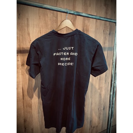 【UGA Biopharma】 理系 パロディTシャツ「LIKE A PIPETTING ROBOT」ネイビー M