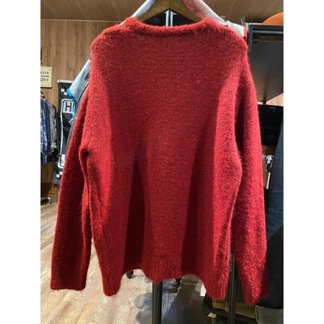 【BACK NUMBER】モヘアライククルーネックニット XL 赤系 ふわふわ起毛 セーター