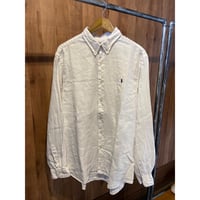 【Polo Ralph Lauren】 BDシャツ リネン100%ホワイト XXL クラシックフィット