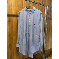 【Polo Ralph Lauren】 ピンポイントオックスフォード ストライプシャツ BIG & TALL 19サイズ ブルー