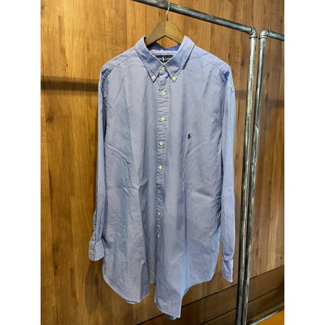 【Polo Ralph Lauren】 ピンポイントオックスフォード ストライプシャツ BIG & TALL 19サイズ ブルー