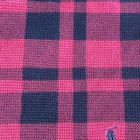 【POLO RALPH LAUREN】バッファローチェック ワッフル サーマル ロンT レッド×ブラック XL