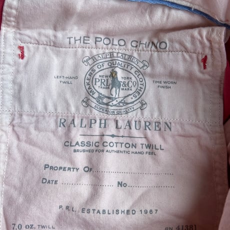 【POLO RALPH LAUREN】 ストレッチ クラシックフィット チノパン ピンク