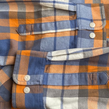 【PENDLETON Surf Pendleton】チェックシャツ Ｍ オレンジ ブルー サーフスタイル 両胸ポケット