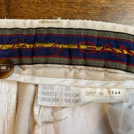 【GANT】ヴィンテージ風 2タック ワイドテーパード チノパンツ ベージュ W80