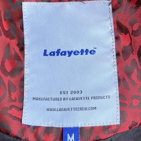 【Lafayette】  フード付き コーチジャケット 裏地レオパード柄 レッド M