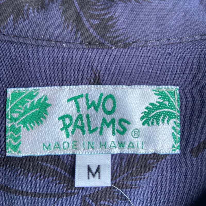 TWO PALMS】MADE IN HAWAII レーヨン100% パームツリー柄 半袖オー