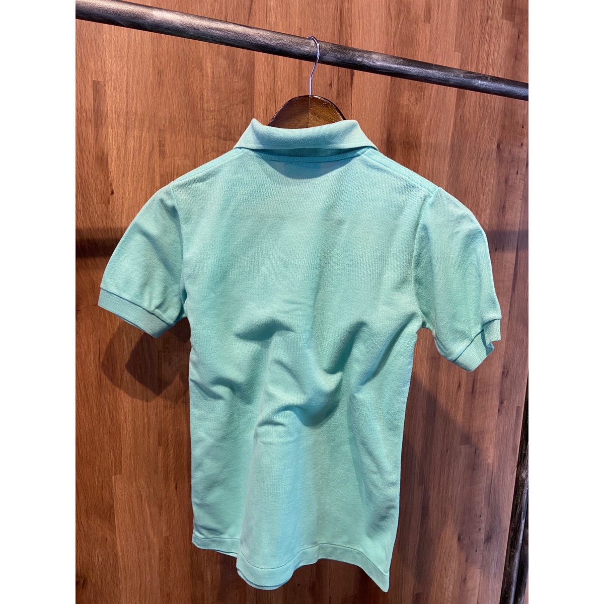 70s-80s フランス製 【CHEMISE LACOSTE】 鹿の子 ポロシャツ ミントブル