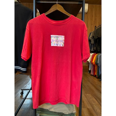 ユニークプリントTシャツ 赤 Mサイズ ANVILボディ 企業/アート系