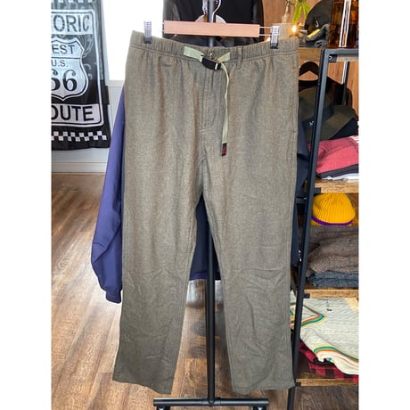 【GRAMICCI】ウールブレンド グラミチパンツ ヘリンボーン オリーブ XL