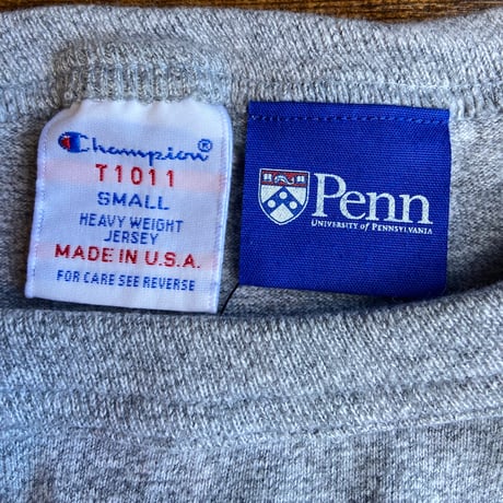 【Champion】  T1011 ペンシルベニア大学 カレッジTシャツ グレー USA製 S