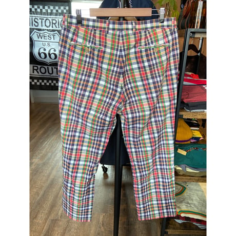 【LAUREN RALPH LAUREN】 マドラスチェック コットン スラックス パンツ マルチカラー W33 L30