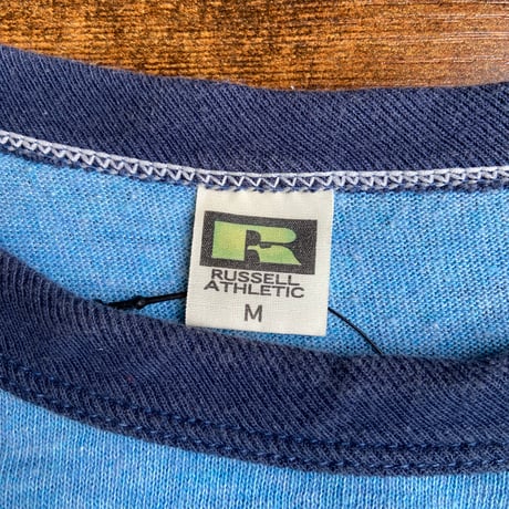 【RUSSELL ATHLETIC】 UNIVERSITY OF NEW PORT カレッジ リンガーTシャツ M