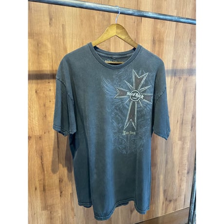【Hard Rock CAFE】 “New York” アイアンクロス 翼 グラフィック Tシャツ XL ブラック