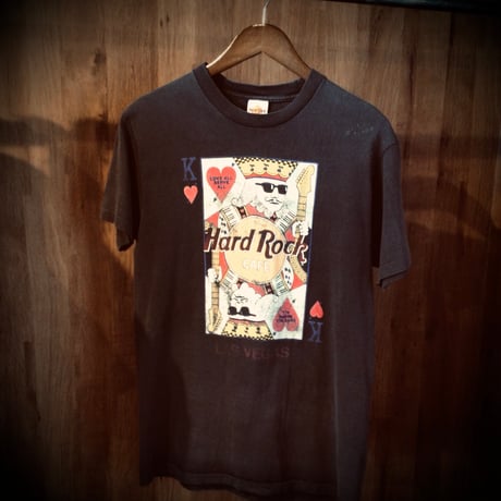 USA製 90s 【Hard Rock CAFE】 ハードロックカフェ ラスベガス トランプ キング Tシャツ L ブラック
