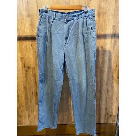 90s 【Polo by Ralph Lauren】 コットン ツータック チノパンツ W34 L32 グレー ヴィンテージ
