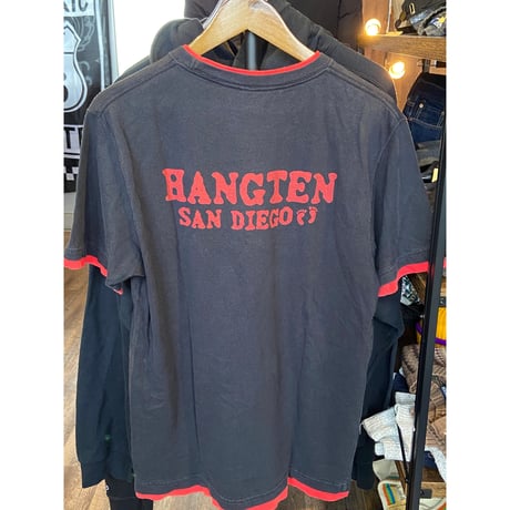 【HANG TEN】ハンテン レイヤード風 リンガーTシャツ サンディエゴ Lサイズ