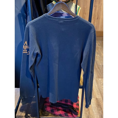 【AVIREX】U.S. ARMY FORT RILEY プリント ワッフル ロングTシャツ M/ミリタリー
