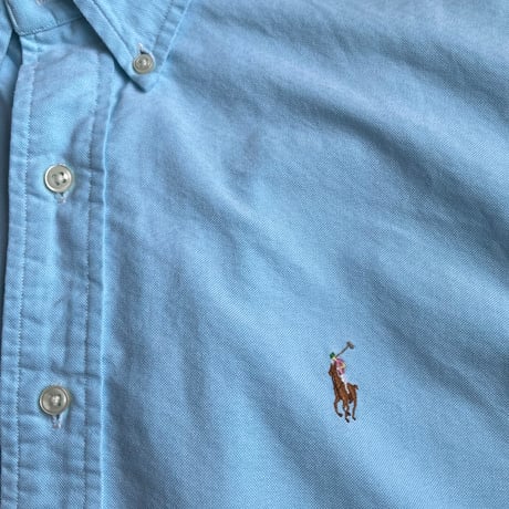【Ralph Lauren】ボタンダウンシャツ XL 水色 オックスフォード CLASSIC FIT ポニー刺繍