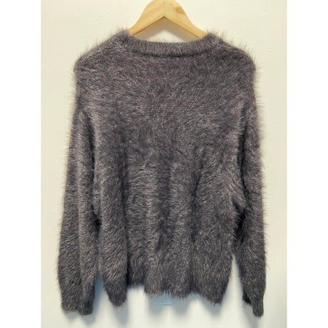 【WYM LIDNM】ふわふわフェザーヤーンニット　ダークグレー　L