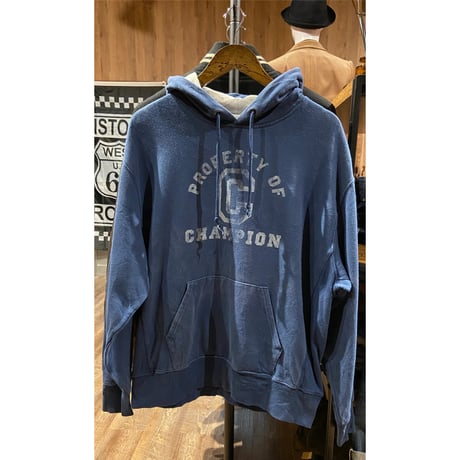 【Champion】定番 プルオーバーパーカー Lサイズ | カレッジ風「PROPERTY OF」ロゴ