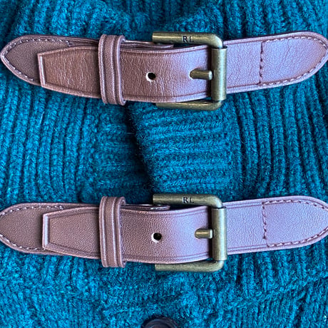 【RALPH LAUREN SPORT】エルボーパッチ ケーブルニットカーディガン XL