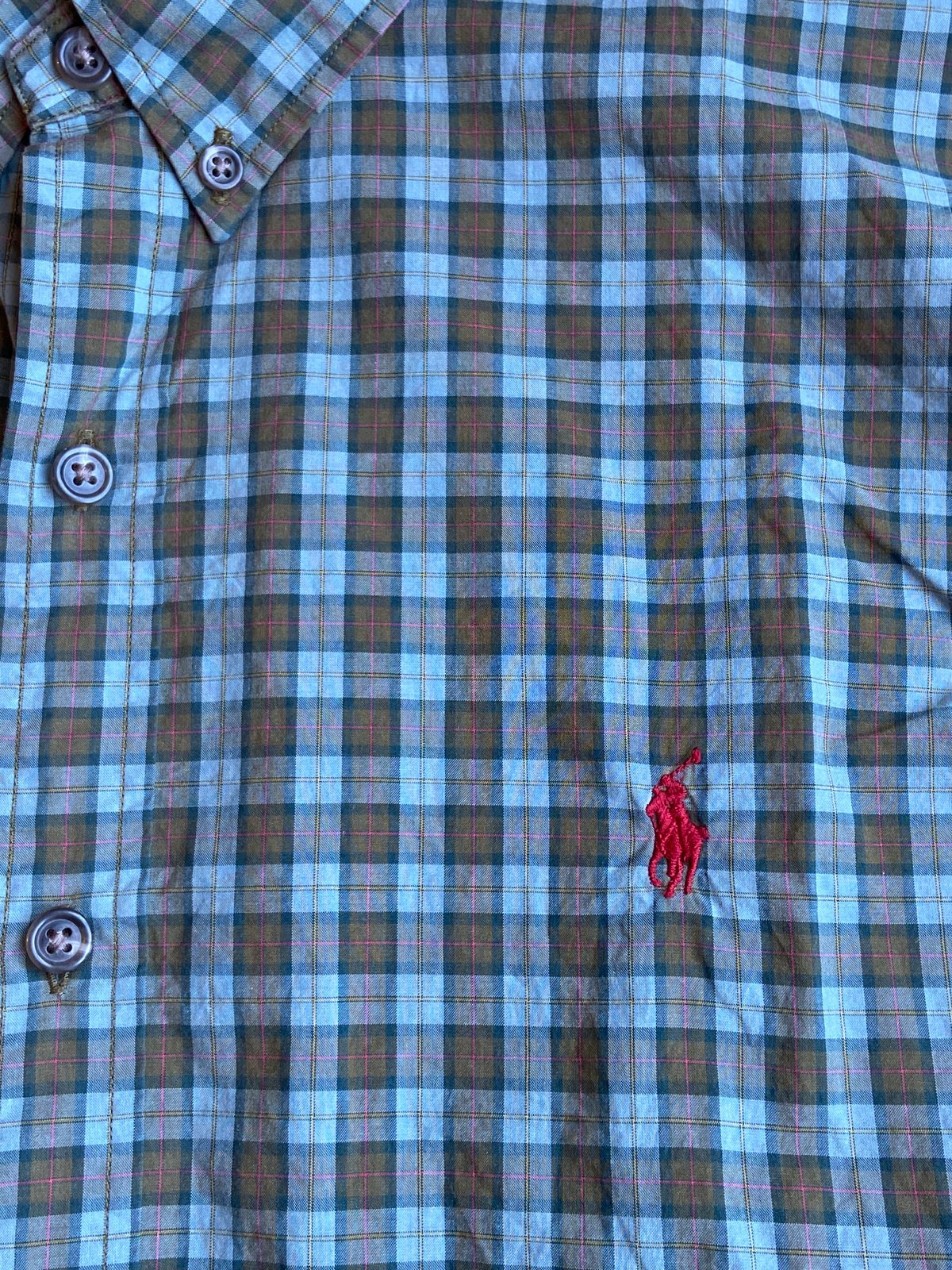 Ralph Lauren】 チェック柄 長袖ボタンダウンシャツ XL スリムフィット 