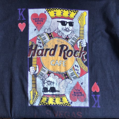 USA製 90s 【Hard Rock CAFE】 ハードロックカフェ ラスベガス トランプ キング Tシャツ L ブラック